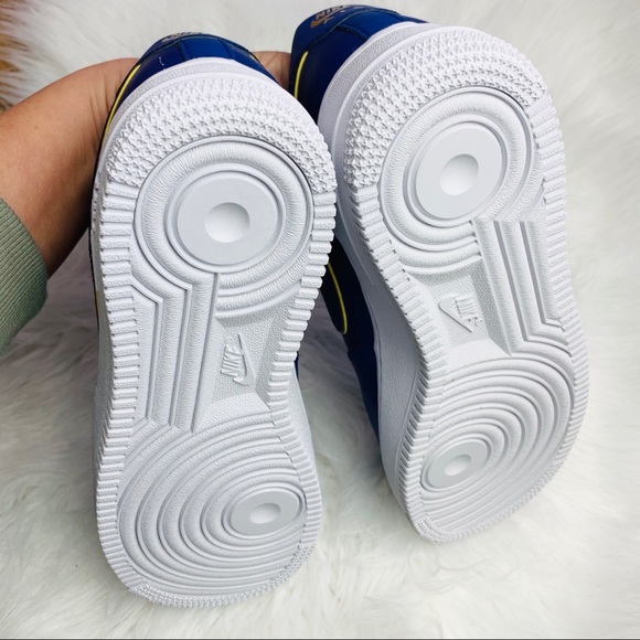 Nike Air Force 1 07 Blue Force Metallic Gold - Picture 5 of 6